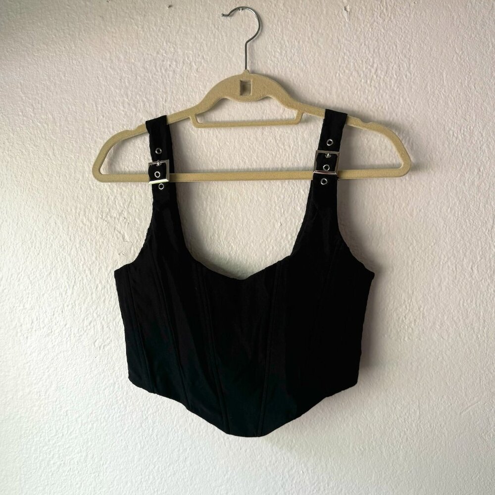 Whitefox Black Corset Bustier Tank Top Crop Top Festival Summer